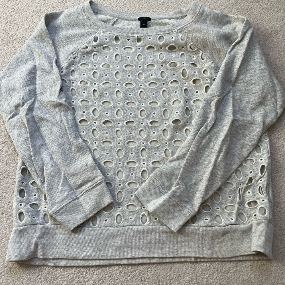 Jcrew Eyelet Sweatshirt Size Medium